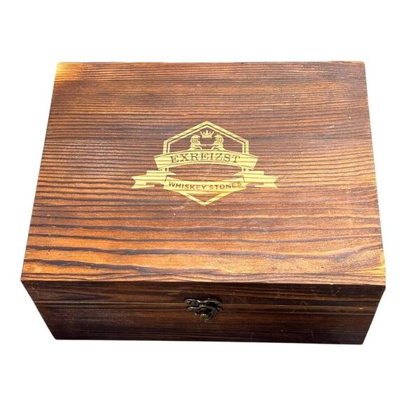 Exreizst Whiskey Stones Premium Gift Set Includes 2 Glasses 2 Slate Coasters Box - Picture 2 of 10